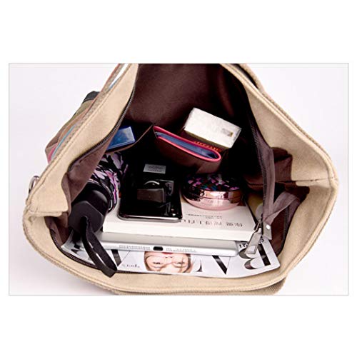 COOFIT Bolsos de Mujer, Bolso Bandolera Lona Bolsos de Hombro Multifunción Bolso con Tirantes Bolsos Crossbody Bolso Tote Bolso Shopper