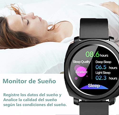 COOLEAD Smartwatch Reloj Inteligente Bluetooth, Pulsera de actividad Inteligente unisex con Monitor de Presión Arterial, Rastreador de Ejercicios y Podómetro de Calorías, para Android y iOS