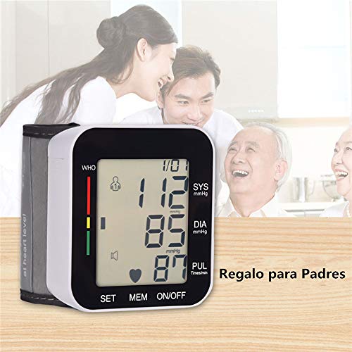 COOLEAD Tensiómetro de Muñeca, Tensiómetro Digital de Muñeca Automático Portátil con Gran Pantalla/Memoria(2x99)/Medición Precisa en Hogar Viaje para Padres