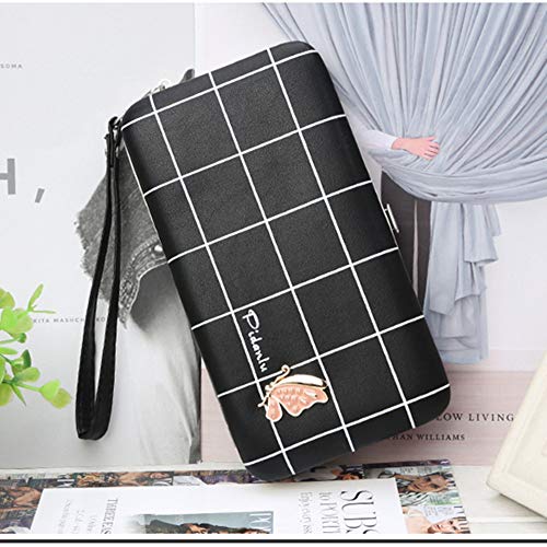 Coopay Mariposa Embrague Cartera Mujer Piel Faux Funda universal de Pochette para teléfono móvil con tarjeta de crédito / Monedero de bolsillo Monedero cartera para niña mujer Negro