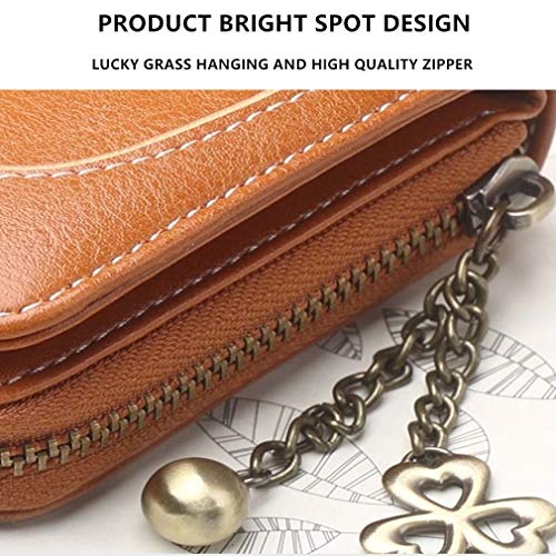 Coopay Monedero pequeño compacto Mini billetera de cuero PU para mujer, Regalo de niña adolescente, Titular inteligente Hoja de embrague Monedero Titular Tarjeta con Mandala magnético Azul marino