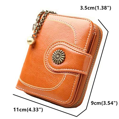 Coopay Monedero pequeño compacto Mini billetera de cuero PU para mujer, Regalo de niña adolescente, Titular inteligente Hoja de embrague Monedero Titular Tarjeta con Mandala magnético Azul marino