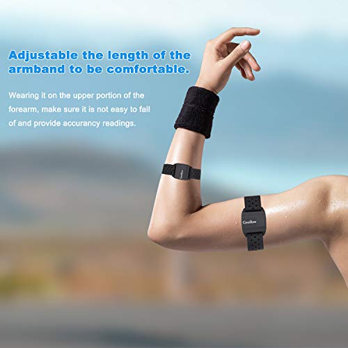 CooSpo - Brazalete con Sensor óptico de frecuencia cardíaca - con Bluetooth 4.0 y Ant+ - para REVOOLA (35 cm)