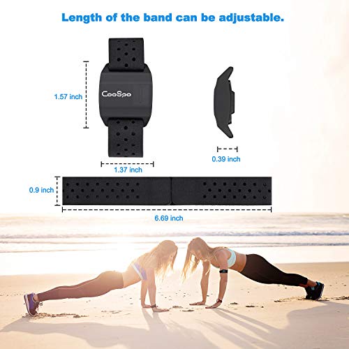 CooSpo - Brazalete con Sensor óptico de frecuencia cardíaca - con Bluetooth 4.0 y Ant+ - para REVOOLA (35 cm)