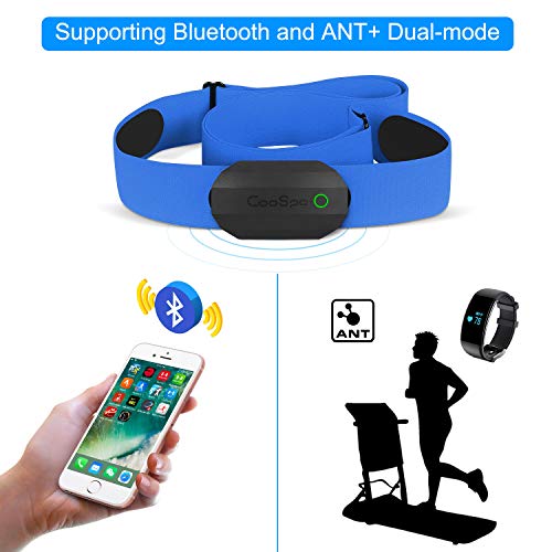 CooSpo Frecuencia Cardíaca Bluetooth Banda Monitor Sensor de Frecuencia Cardíaca Deportivo Ant+ para Garmin Wahoo Suunto Polar UA Run -SB-BU…