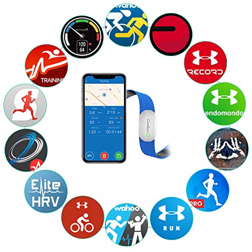 CooSpo Frecuencia Cardíaca Bluetooth Banda Monitor Sensor de Frecuencia Cardíaca Deportivo Ant+ para Garmin Wahoo Suunto Polar UA Run -SW-BU…