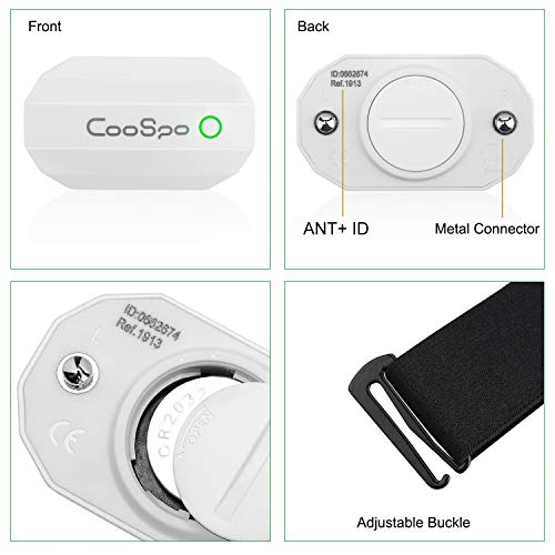 CooSpo Monitor Sensor Banda de Frecuencia Cardiaca Bluetooth 4.0 Ant + para Garmin Polar Wahoo Endomondo Zwift y Otros…