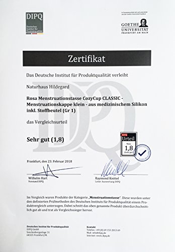 Copa Menstrual CozyCup CLASSIC - Hecha de Silicona de Grado Médico (rojo, pequeño)