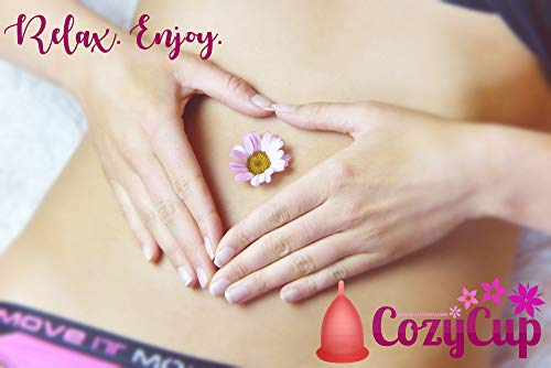 Copa Menstrual CozyCup CLASSIC - Hecha de Silicona de Grado Médico (rojo, pequeño)