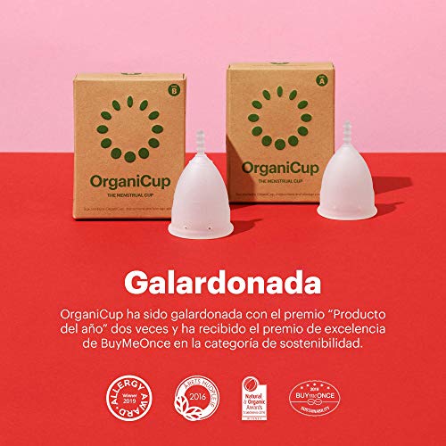 Copa menstrual OrganiCup - Talla Mini - Ganadora del los AllergyAwards 2019 - Aprobada por la FDA - Silicona suave, flexibe y reutilizable de grado medicinal …
