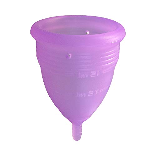 Copa Menstrual Sileu Cup Soft - Mujeres con Vejigas sensibles calambres cólicos menstruales - Ayuda a prevenir cistitis - La más vendida en farmacias - Talla S Morado + Esterilizador Plegable Morado