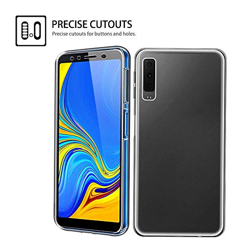 COPHONE Funda Samsung Galaxy A7 2018, Transparente Silicona 360°Full Body Fundas para Samsung A7 2018 Carcasa Silicona Funda Case.