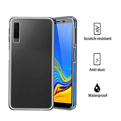 COPHONE Funda Samsung Galaxy A7 2018, Transparente Silicona 360°Full Body Fundas para Samsung A7 2018 Carcasa Silicona Funda Case.