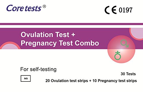 Core Tests - 20 Pruebas de Ovulación 25 mIU/ml y 10 Tests de Embarazo 25mIU/ml