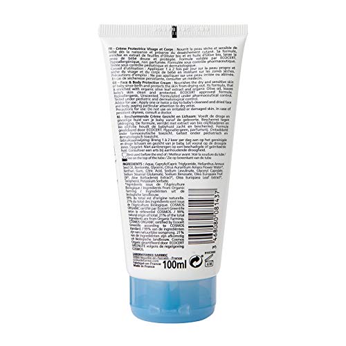 Corine de Farme | Crema protectora para el rostro y el cuerpo de bebé | Certificación ecológica con Ecocert Cosmos® Organic | hoja de olivo y aceite de oliva | 100% fabricación francesa | Juego de 3
