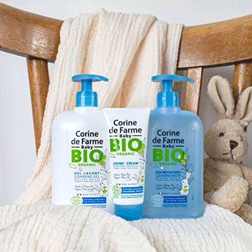 Corine de Farme | Crema protectora para el rostro y el cuerpo de bebé | Certificación ecológica con Ecocert Cosmos® Organic | hoja de olivo y aceite de oliva | 100% fabricación francesa | Juego de 3