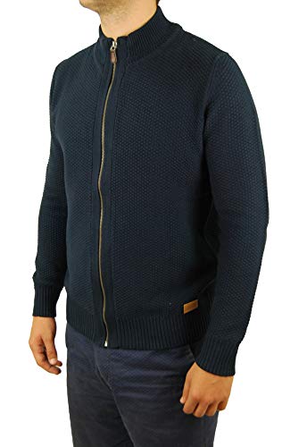 Coronel Tapiocca - Jersey de Invierno para Hombre con Cremallera (Marino, M)