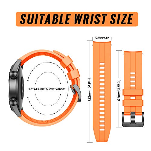 Correa para Huawei Watch GT 2/Huawei Watch GT Fashion/Sport/Active/Elegant/Classic,22mm Pulsera de Repuesto de Silicona Banda Ajustable