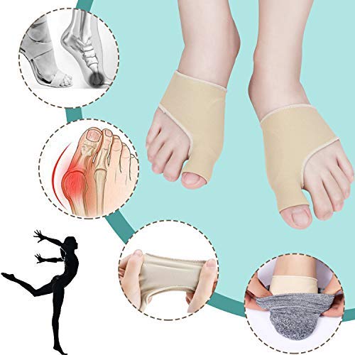 Corrector De Juanetes, Funda De Juanete, Separador Dedos Pie, Protector De Juanetes,Con Almohadilla de Gel de Silicona, Para Tratar El Dolor En Hallux Valgus, Juanetes Corrector Nocturno y Dia.(4 PCS)