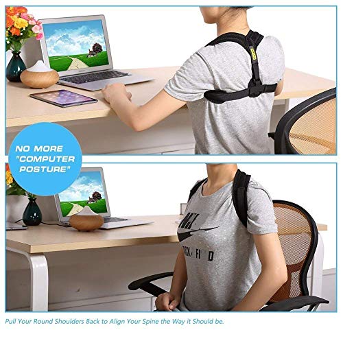 Corrector de Postura, Clavícula Espalda Recta Soporte, Lesión clavícula Corrección Enderezar superior de la espalda se encorva correctiva para aliviar el dolor de cuello y torácica