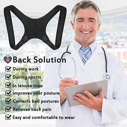 Corrector de Postura, Corrector Espalda Hombre y Mujer, Soporte de Espalda Ajustable, Enderezador de Espalda Transpirable, Posture Corrector Aliviar la Joroba para Mejorar Postura y Aliviar Dolor