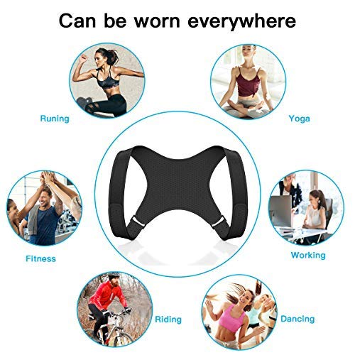 Corrector de Postura Espalda y Hombros Para Hombre y Mujer, Enderezador de Espalda Transpirable Ajustable Aliviar Dolor de Espalda en el Cuello y Mejorar Postura Joroba Espalda Recta Soporte Faja
