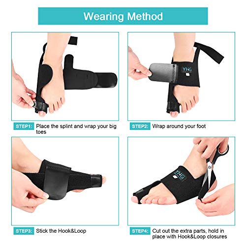 Corrector Juanete Nocturno, Ligero Férula de Juanete, Enderezador Dedo Gordo Pie para Hallux Valgus, Alivio del Dolor de Dedos de Martillo, 1 Par