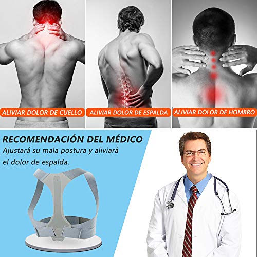 Corrector Postura HOPAI Corrector de Postura Espalda y Hombros para Hombre y Mujer Faja para Dolor de Espalda Corregir de Postura (L (85-100 cm))