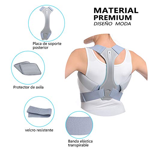 Corrector Postura HOPAI Corrector de Postura Espalda y Hombros para Hombre y Mujer Faja para Dolor de Espalda Corregir de Postura (M (70-85 cm))