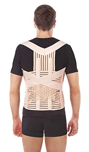Corrector Postura y Soporte para Espalda respiratorio- corrección de postura-Apoyo a La Columna Vertebral- Cinturón Para Alivio del Dolor de Espalda LUX Beige X-Large