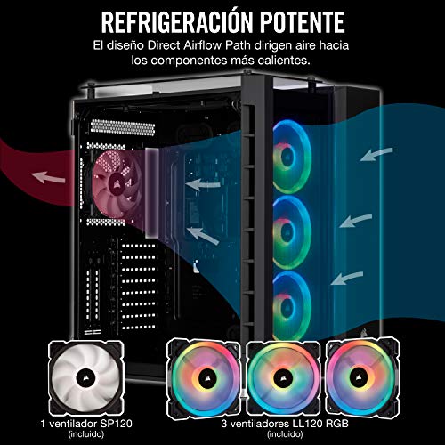 Corsair Crystal Series 680X RGB - Caja de PC, Vidrio Templado ATX Smart Gaming Case con alto flujo de aire, Iluminación RGB LED, Negro