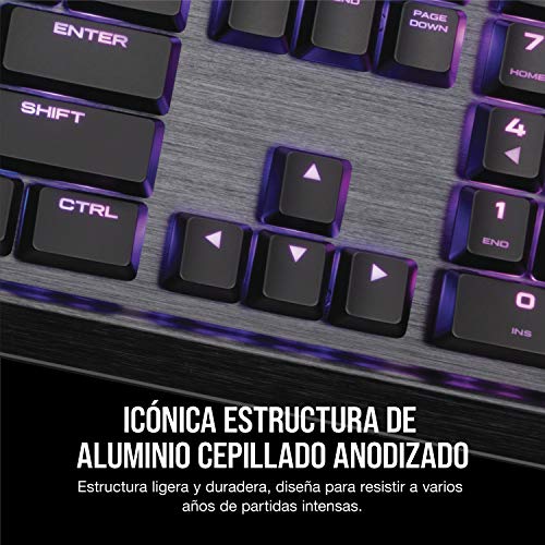 Corsair K70 MK.2 RGB Low Profile  Teclado mecánico para Gaming retroiluminación LED RGB, QWERTY Español,Cherry MX Red (Suave y rápido)