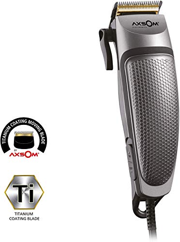 Corta pelos Profesional Con Revestimiento de Titanio, Cortadora de Pelo de 3000RPM, Maquina de Cortar pelo Acero Inoxidable y Titanio, Con 4 Cabezales Intercambiables, Cortapelo Profesional con Cable