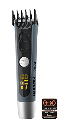 Cortabarba y recortador de barba CARRERA N.º 623 | Adecuado para barba de 3 días y barba cerrada | Contornos de barba como el de un profesional | Con la máquina cortabarba se puede cortar a 0,8, 1,2, 1,6 y 2,0 mm
