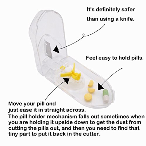 Cortador de pastillas para pastillas pequeñas o grandes con funda para pastillero