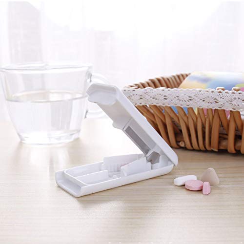 Cortador de pastillas para pastillas pequeñas o grandes con funda para pastillero
