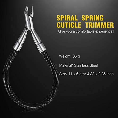 Cortadora de Cutículas de Primavera Alicate de Cutícula Espiral de Piel Muerta de Primavera Espiral para Herramienta de Manicura para Cuidar Salud y Belleza de Manos