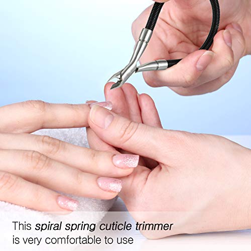 Cortadora de Cutículas de Primavera Alicate de Cutícula Espiral de Piel Muerta de Primavera Espiral para Herramienta de Manicura para Cuidar Salud y Belleza de Manos