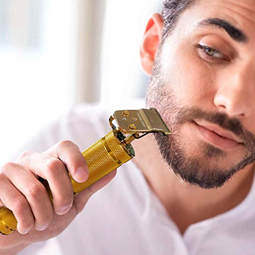 Cortapelo para Hombres,Cortapelos Hombre，Cortapelos Eléctrico con 4 Peines Guía,Profesional Recortadora para Barba y Pelo Carga USB（Dorado）