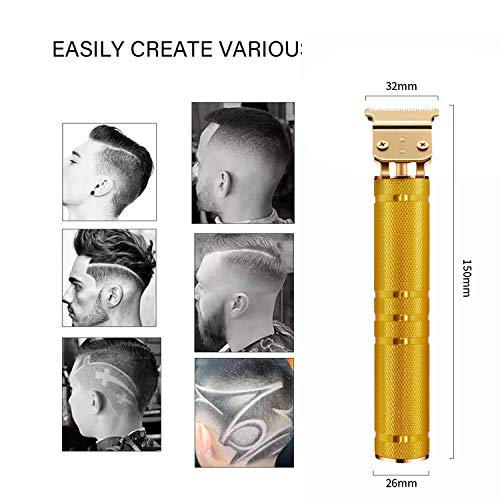 Cortapelo para Hombres,Cortapelos Hombre，Cortapelos Eléctrico con 4 Peines Guía,Profesional Recortadora para Barba y Pelo Carga USB（Dorado）