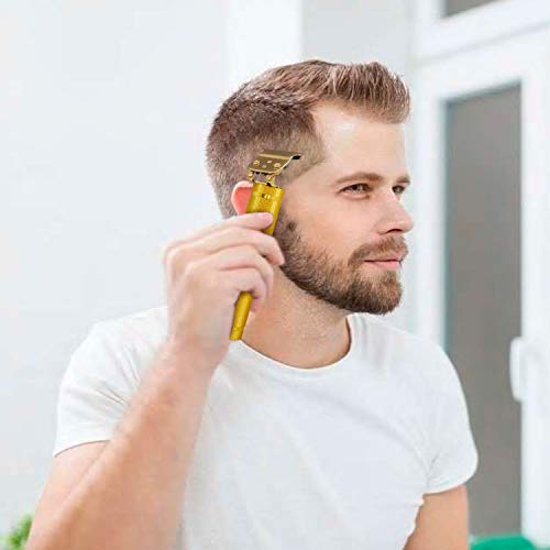 Cortapelo para Hombres,Cortapelos Hombre，Cortapelos Eléctrico con 4 Peines Guía,Profesional Recortadora para Barba y Pelo Carga USB（Dorado）
