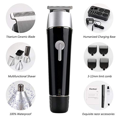 Cortapelos Electrónico,JUSTDOLIFE Cortapelos Profesional Hombre Barbero,Máquina de Afeitar, Recortadora Barba y PrecisiónImpermeable 10 en 1 Afeitar de Barba/Cara/Cuerpo Afeitar Recortadora Barba