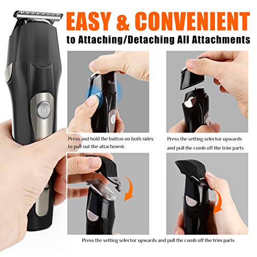 Cortapelos Hombre Maquina de cortar, Aiemok Cortapelos Profesional Hombre de Pelo Recargable, Barbero Electrico Recortador de Barba Precisión Afeitadora Corporal, Impermeable Inalámbrica Recargable