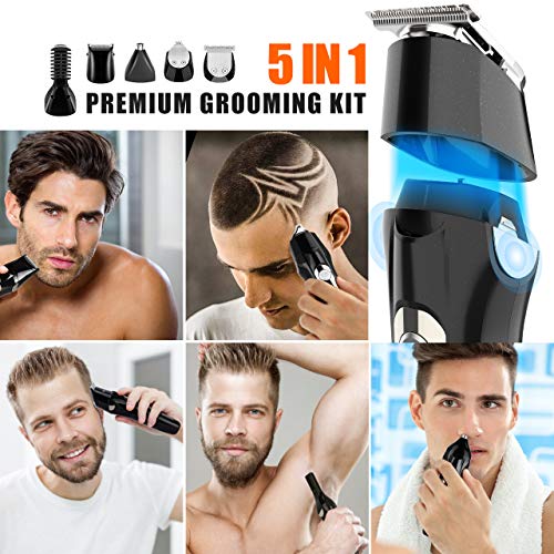 Cortapelos Hombre Maquina de cortar, Aiemok Cortapelos Profesional Hombre de Pelo Recargable, Barbero Electrico Recortador de Barba Precisión Afeitadora Corporal, Impermeable Inalámbrica Recargable