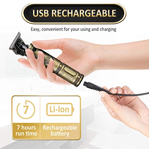 Cortapelos Hombre Profesional Eléctrica- GLAMADOR Recortadora de Barba Profesional para Hombres- Maquina Cortar pelo Inalámbrica USB Recargable, 3 Peines Limitados Profesionales