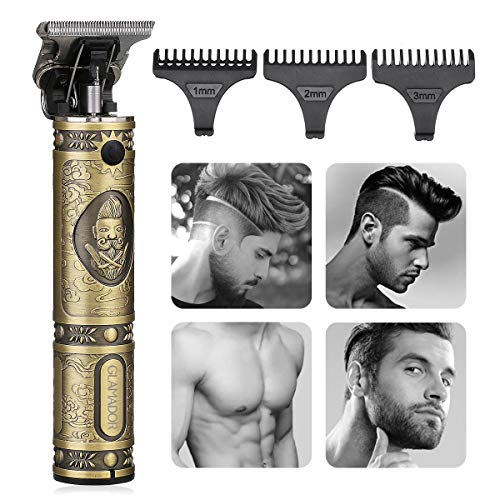 Cortapelos Hombre Profesional Eléctrica- GLAMADOR Recortadora de Barba Profesional para Hombres- Maquina Cortar pelo Inalámbrica USB Recargable, 3 Peines Limitados Profesionales