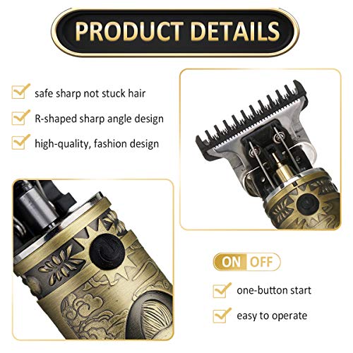 Cortapelos Hombre Profesional Eléctrica- GLAMADOR Recortadora de Barba Profesional para Hombres- Maquina Cortar pelo Inalámbrica USB Recargable, 3 Peines Limitados Profesionales