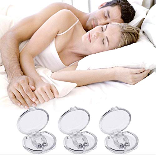 Cortneyrs Dispositivos Anti Ronquidos，4 PCS Dispositivos Antirronquidos Magnético Clip anti ronquidos soluciones，Dilatador nasal con imanes para una cómoda congestión para dormir (transparente)
