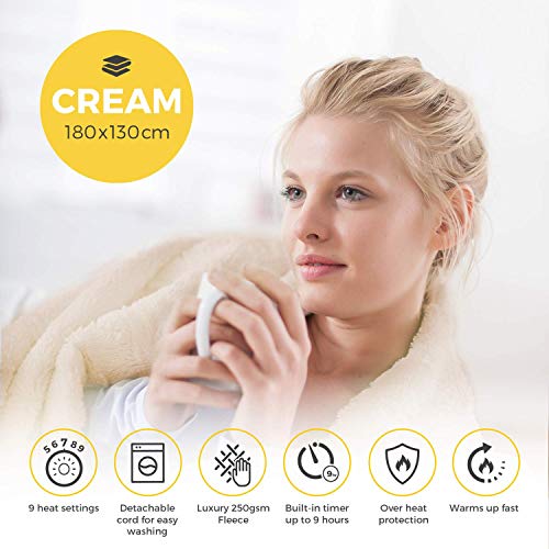 Cosi Home Manta Térmica Eléctrica. Con Control Remoto, Temporizador y 9 Niveles de Calor