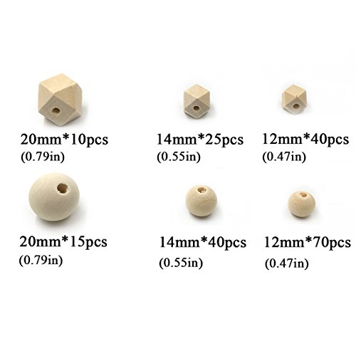 Coskiss DIY Combinación de Joyería de Enfermería Combinación Natural Natural Round Geometría Hexágono Madera Beads Bebé Teether Juguetes Set (A111)